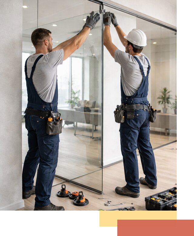 Безрамные стеклянные перегородки под ключ в Дивногорске