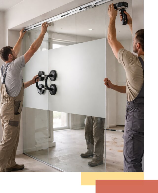 Матовые стеклянные перегородки под ключ в Дивногорске