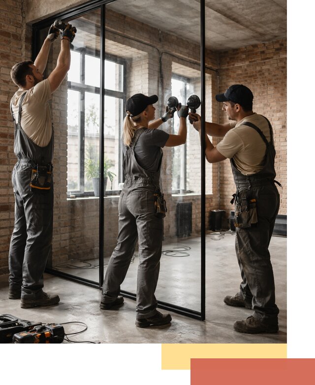 Стеклянные перегородки лофт — изготовление и монтаж в Дивногорске