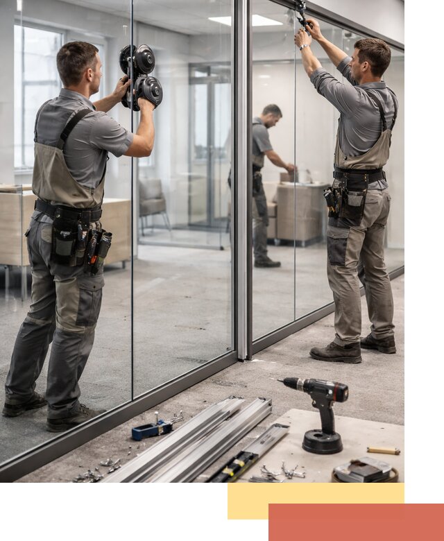 Стеклянные офисные перегородки под ключ в Дивногорске