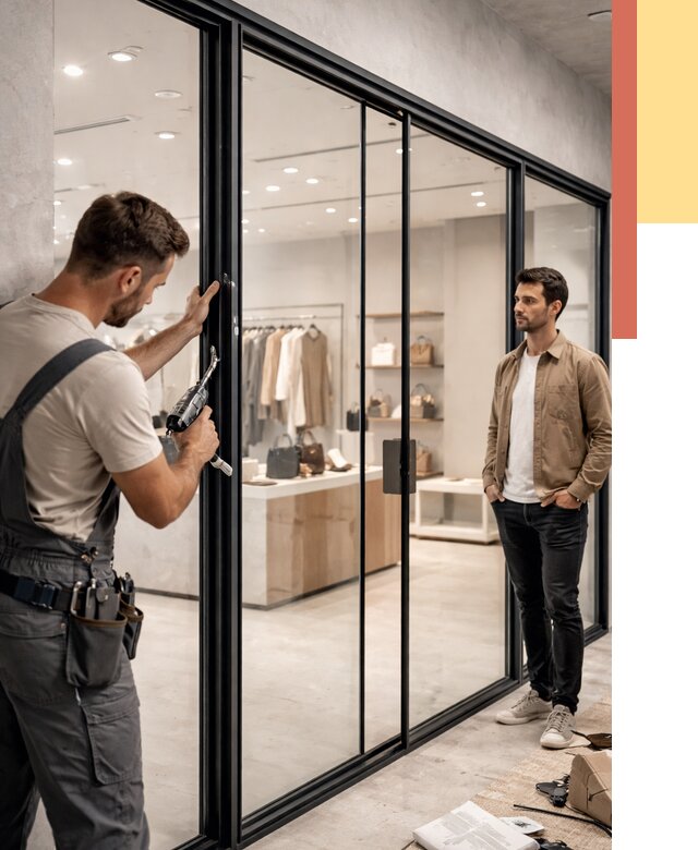 Стеклянные перегородки для магазинов в Дивногорске от 8290 руб. под ключ | ОТДЕЛОЧНИК-Двн