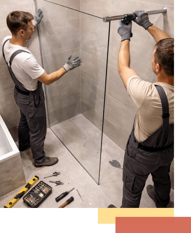 Стеклянные перегородки для душа в Дивногорске — изготовление и монтаж