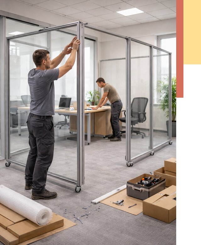 Мобильные офисные перегородки в Дивногорске от 12638 руб. — установка под ключ | ОТДЕЛОЧНИК-Двн