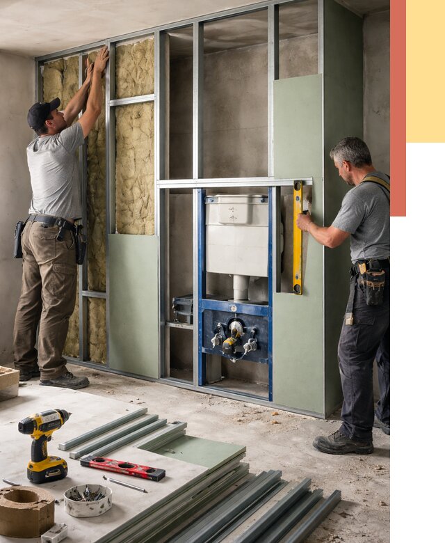 Установка сантехнических перегородок в Дивногорске от 8594 руб. | ОТДЕЛОЧНИК-Двн