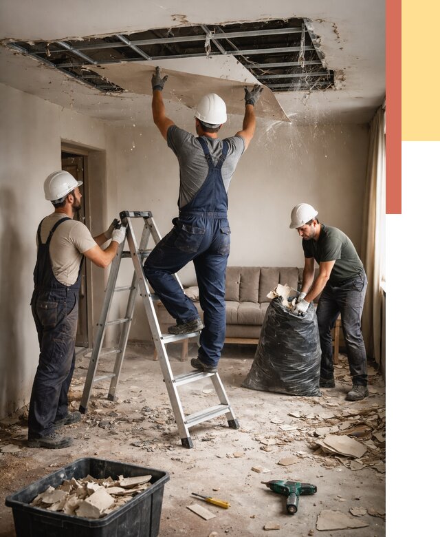 Демонтаж гипсокартонного потолка в Дивногорске от 425 руб. за м2 — ОТДЕЛОЧНИК-Двн