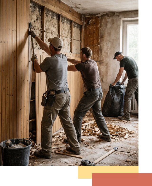 Демонтаж вагонки и вывоз материалов в Дивногорске