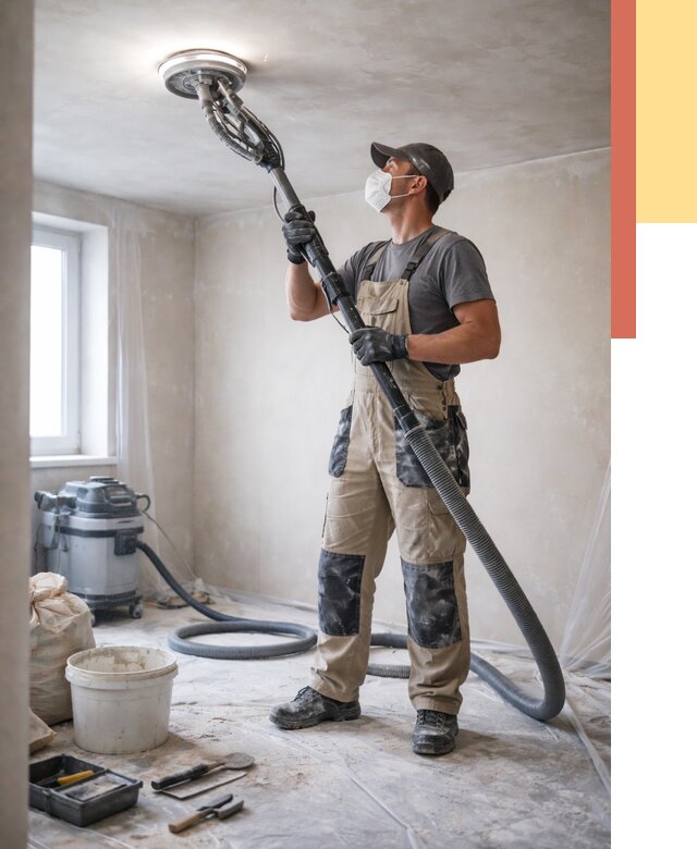 Шлифовка потолка в Дивногорске от 3539 руб. — услуги шлифования потолка | ОТДЕЛОЧНИК-Двн