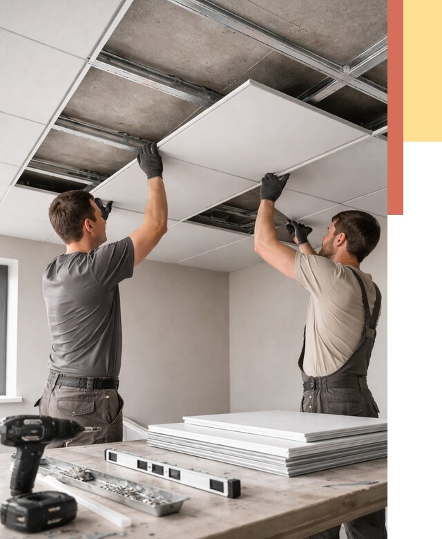 Монтаж кассетного потолка в Дивногорске от 4550 руб/м2 — установка и сборка | ОТДЕЛОЧНИК-Двн