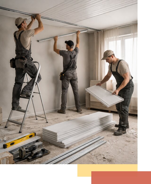 Монтаж потолка из ПВХ панелей в Дивногорске оперативно и качественно