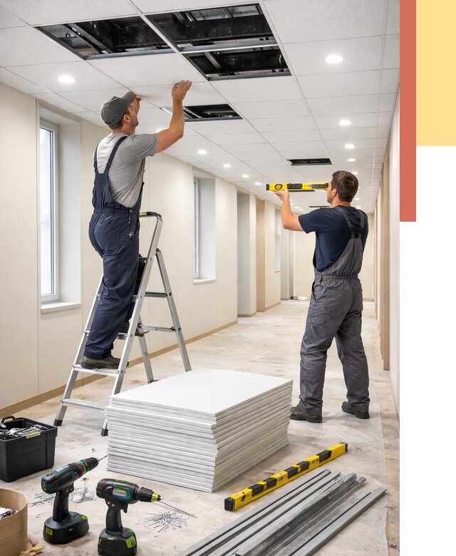 Ремонт потолка Армстронг в Дивногорске от 4550 руб. — быстро и недорого | ОТДЕЛОЧНИК-Двн