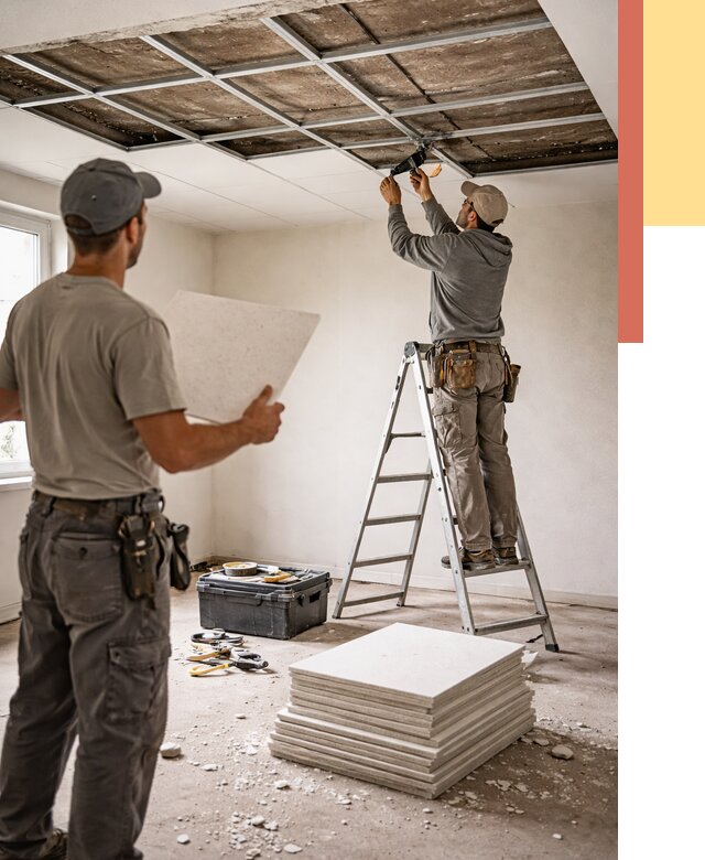 Замена плит подвесного потолка в Дивногорске от 1769 руб. быстро и недорого | ОТДЕЛОЧНИК-Двн
