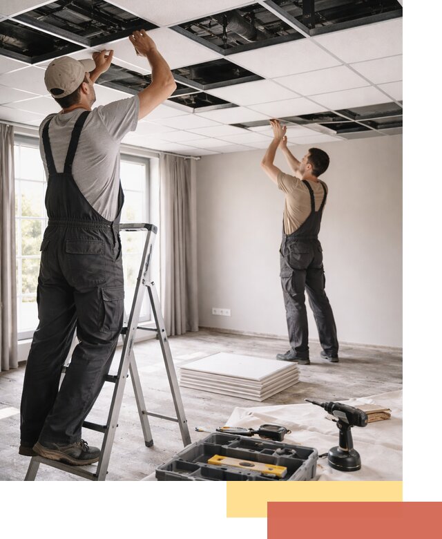 Замена плит подвесного потолка в Дивногорске быстро и качественно