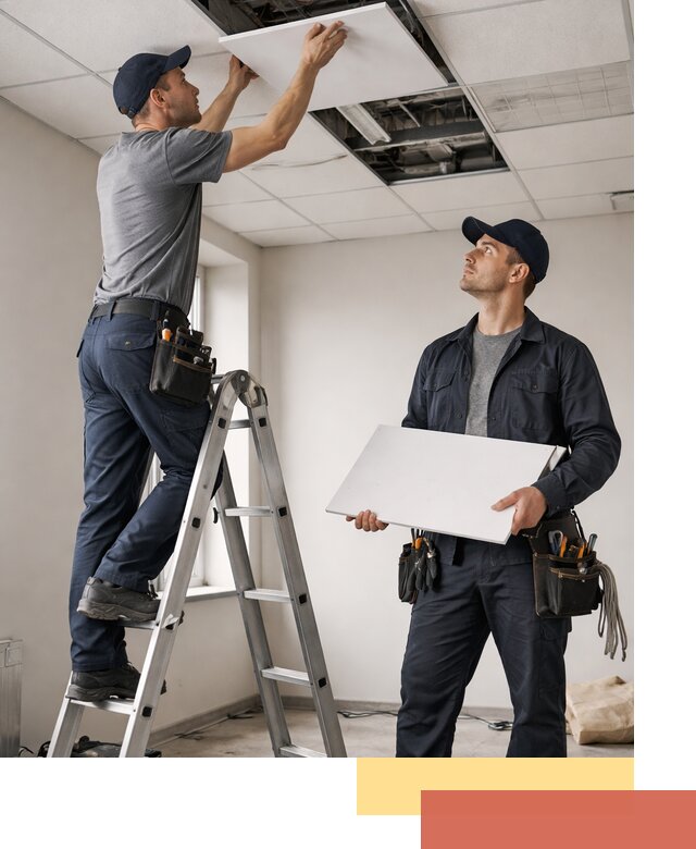 Обслуживание подвесного потолка в Дивногорске — ремонт и чистка