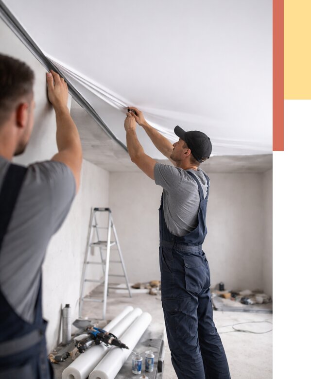 Монтаж матового натяжного потолка в Дивногорске от 4550 руб./м² — быстро и недорого | ОТДЕЛОЧНИК-Двн