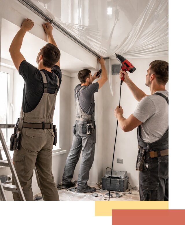 Монтаж глянцевого натяжного потолка в Дивногорске быстро и качественно