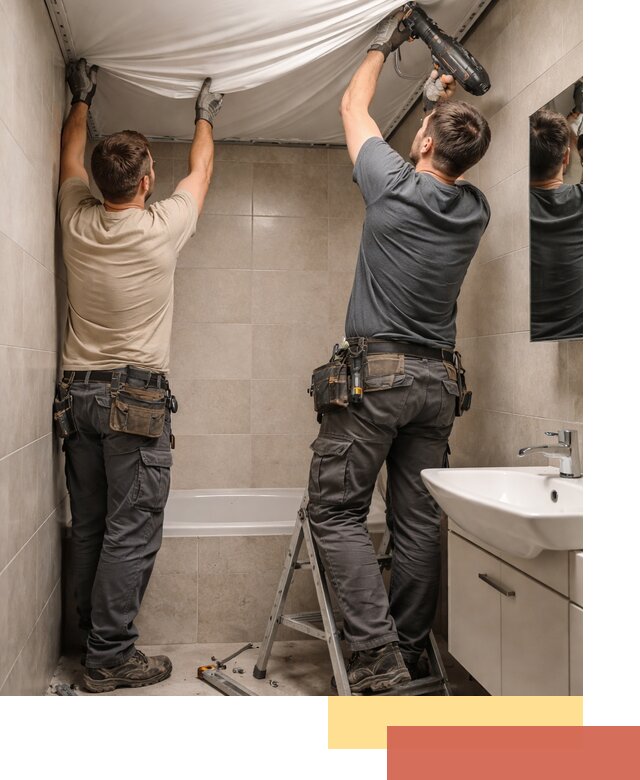 Монтаж натяжного потолка в ванной в Дивногорске быстро и качественно