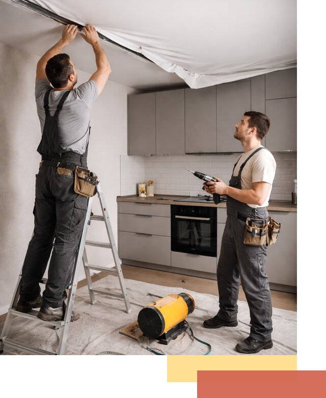 Монтаж натяжного потолка на кухне в Дивногорске