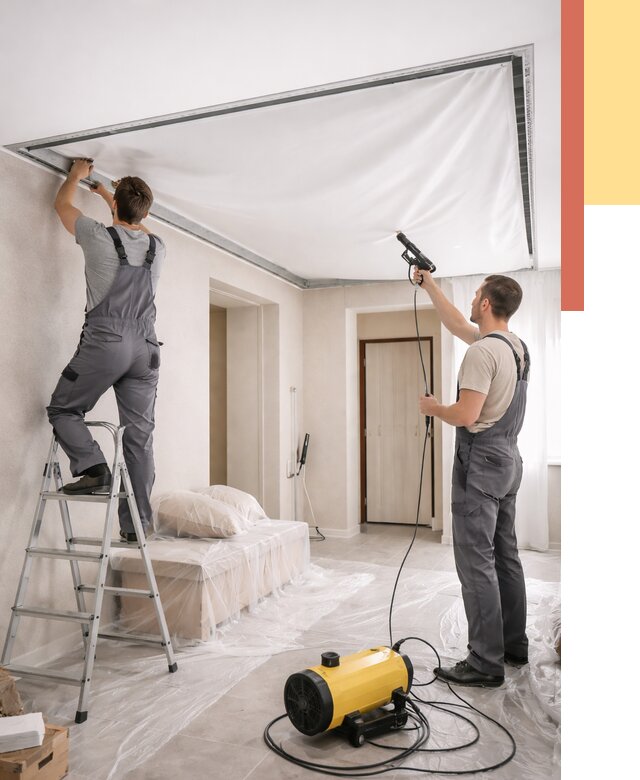 Монтаж натяжного потолка в прихожей в Дивногорске от 2679 руб. под ключ | ОТДЕЛОЧНИК-Двн