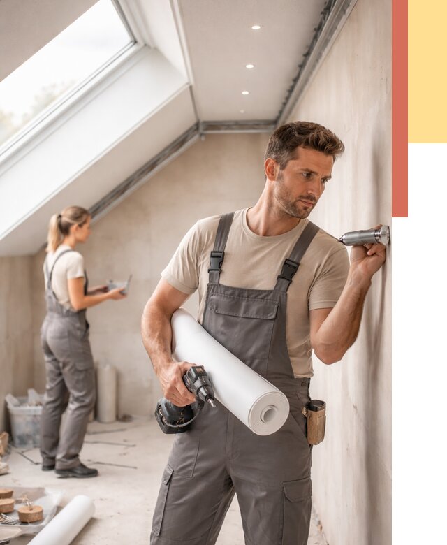 Монтаж натяжного потолка на мансарде в Дивногорске от 3539 руб. | ОТДЕЛОЧНИК-Двн