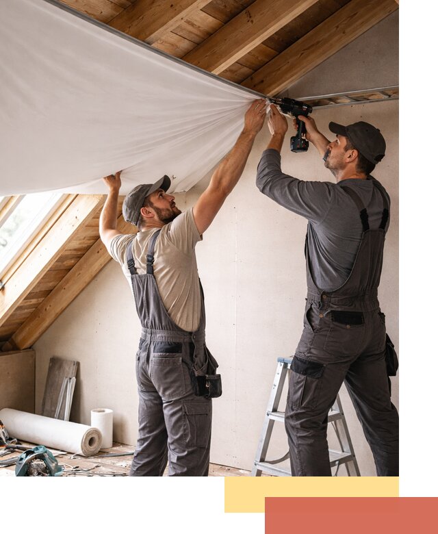 Монтаж натяжного потолка в мансарде в Дивногорске