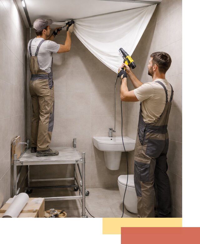 Монтаж натяжного потолка в санузле в Дивногорске