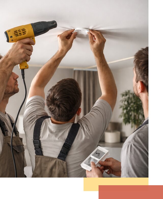 Ремонт прокола полотна натяжного потолка в Дивногорске