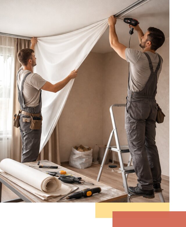 Замена полотна натяжного потолка в Дивногорске быстро и качественно