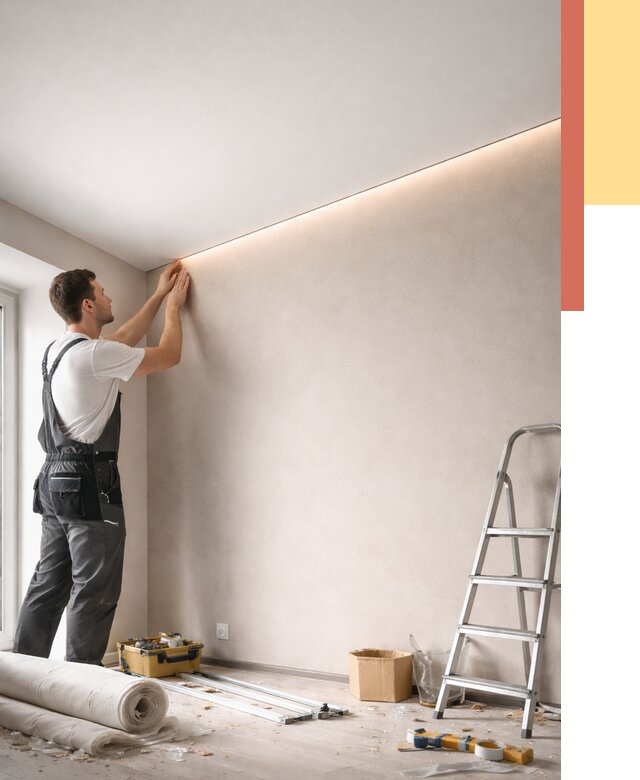 Теневые натяжные потолки в Дивногорске от 8290 руб. под ключ | ОТДЕЛОЧНИК-Двн