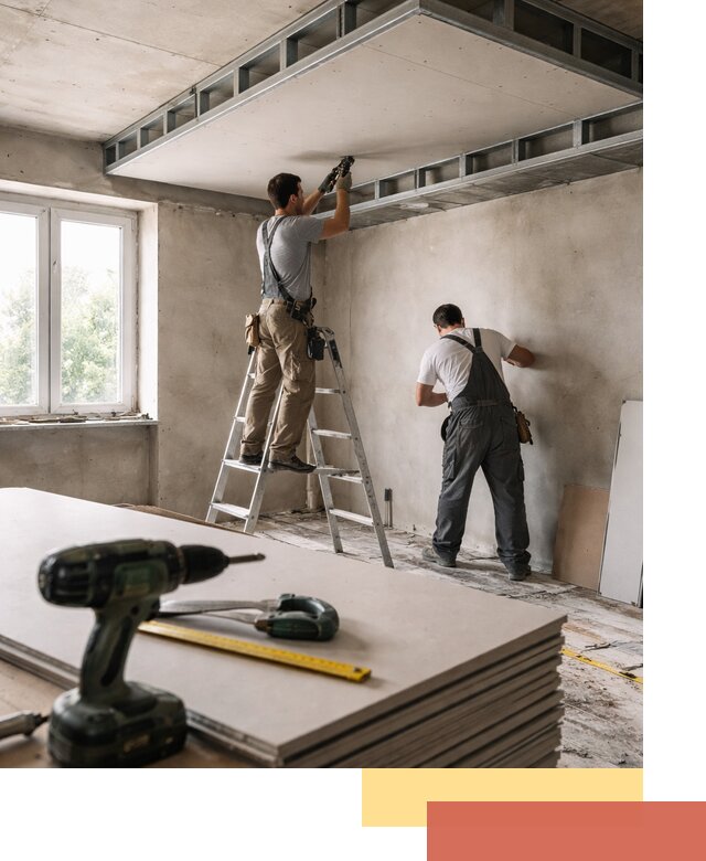 Двухуровневый потолок из гипсокартона в Дивногорске