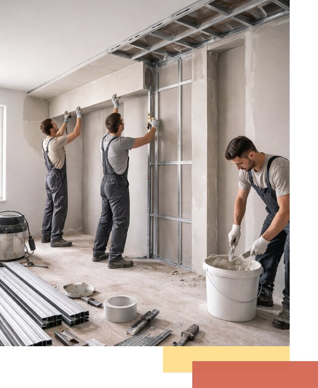 Монтаж потолка из гипсокартона с нишей в Дивногорске