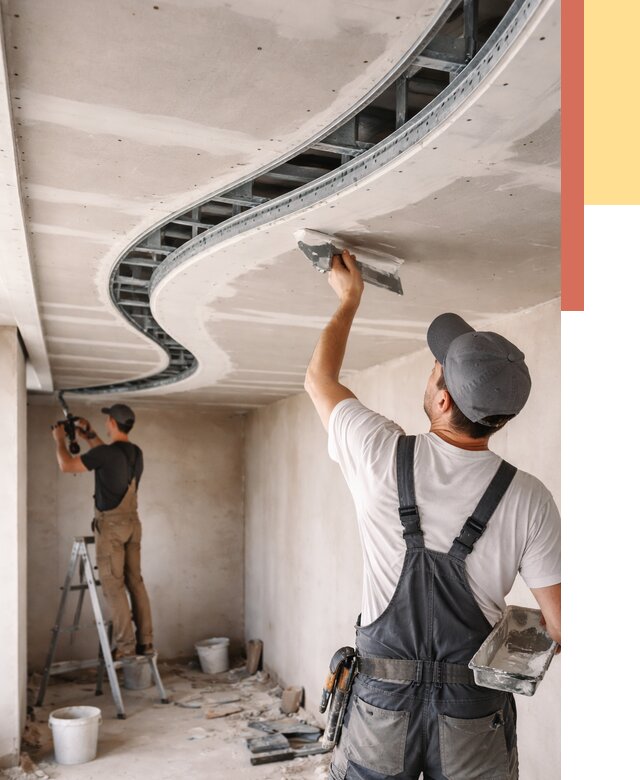 Криволинейный потолок из гипсокартона в Дивногорске от 2123 руб./м2 | ОТДЕЛОЧНИК-Двн