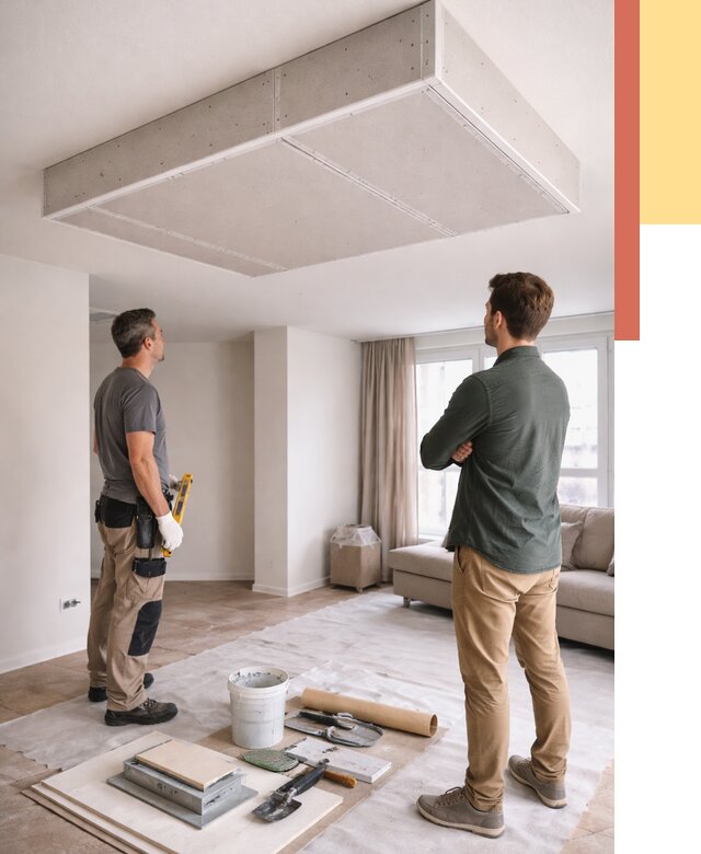 Короб на потолке из гипсокартона в Дивногорске от 2224 руб. — монтаж и услуги под ключ | ОТДЕЛОЧНИК-Двн