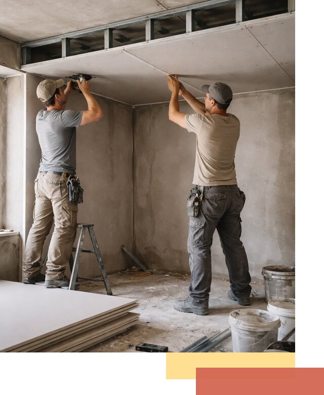 Короб из гипсокартона на потолке под ключ в Дивногорске