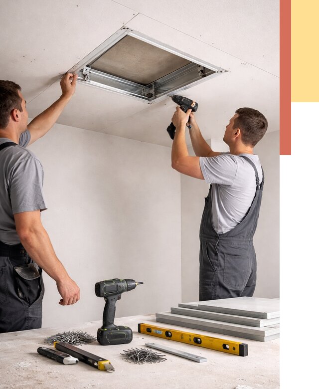 Установка люка в потолок ГКЛ в Дивногорске от 2528 руб. под ключ | ОТДЕЛОЧНИК-Двн