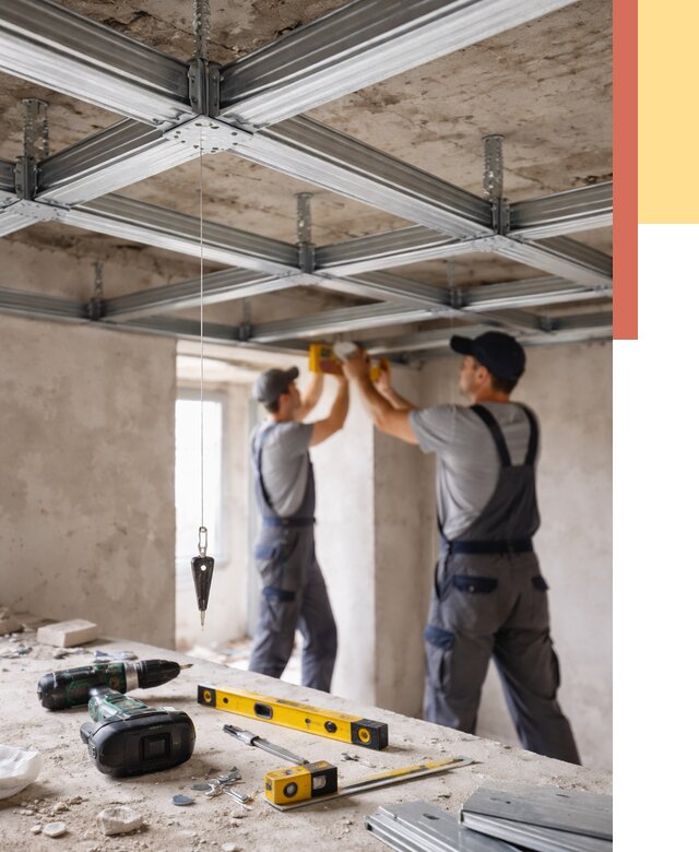 Монтаж каркаса потолка из профиля в Дивногорске от 4550 руб. — услуги ОТДЕЛОЧНИК-Двн