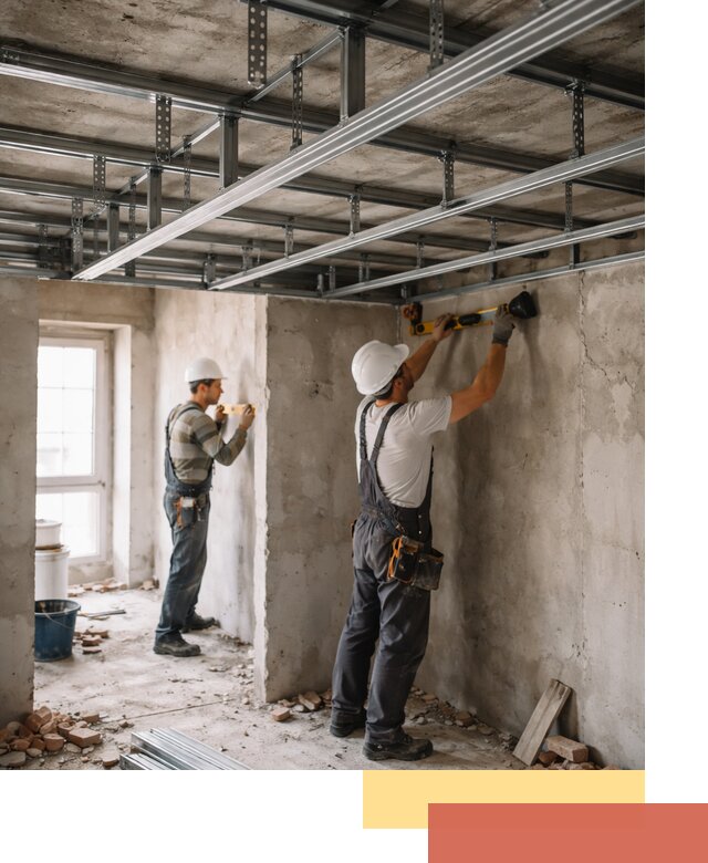 Монтаж каркаса потолка из профильного профиля в Дивногорске