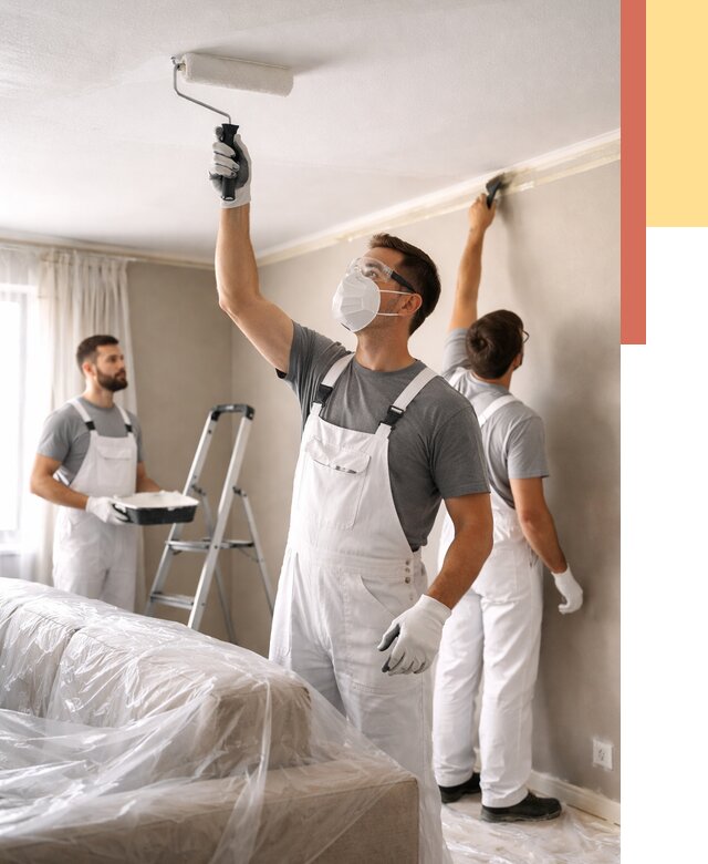 Покраска потолка водоэмельсионной краской в Дивногорске от 2224 руб/м² — услуги под ключ | ОТДЕЛОЧНИК-Двн