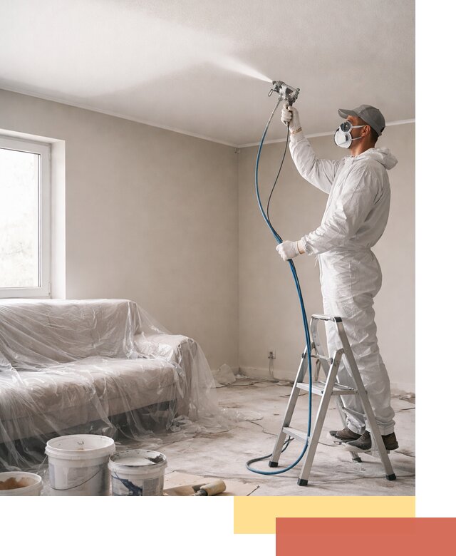 Покраска потолка краскопультом в Дивногорске быстро и качественно