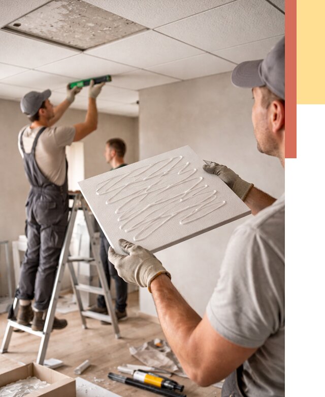 Монтаж потолочной плитки в Дивногорске от 4550 руб. — быстро и недорого | ОТДЕЛОЧНИК-Двн