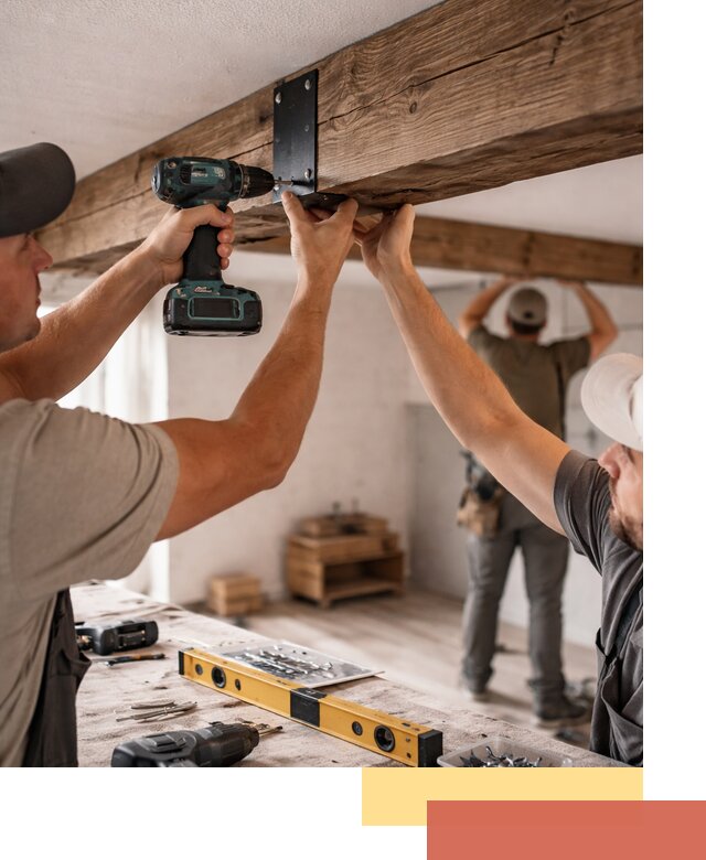 Монтаж декоративных потолочных балок в Дивногорске