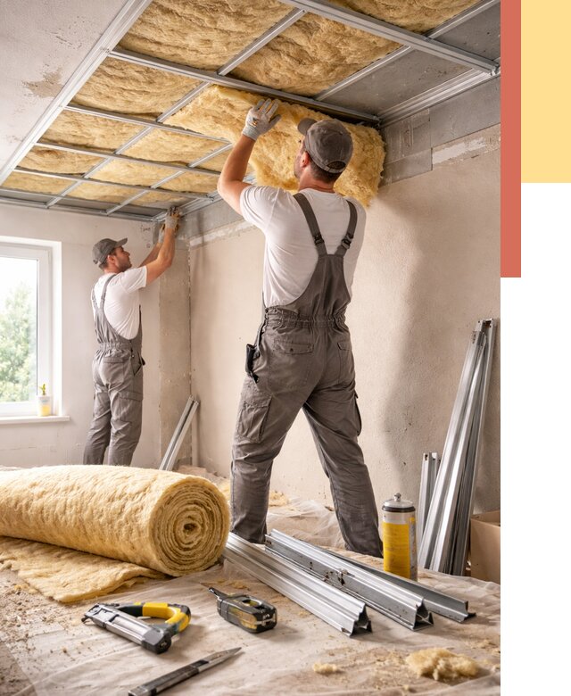 Утепление потолка в Дивногорске от 7279 руб/м2 — недорого, быстро, под ключ | ОТДЕЛОЧНИК-Двн