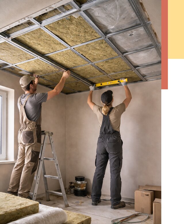 Шумоизоляция потолка в Дивногорске от 1264 руб. под ключ — услуги ОТДЕЛОЧНИК-Двн